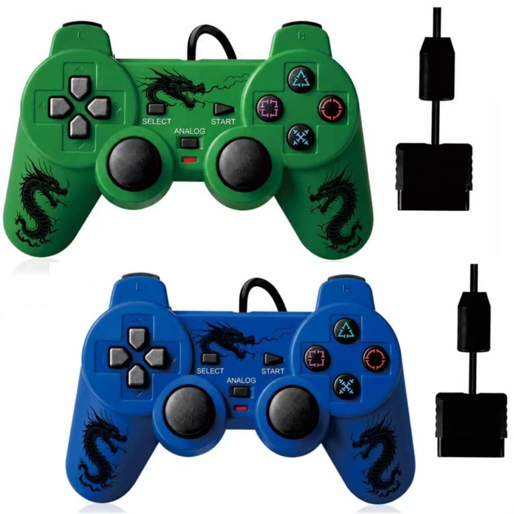 Wired PS2 Controller Green & Blue