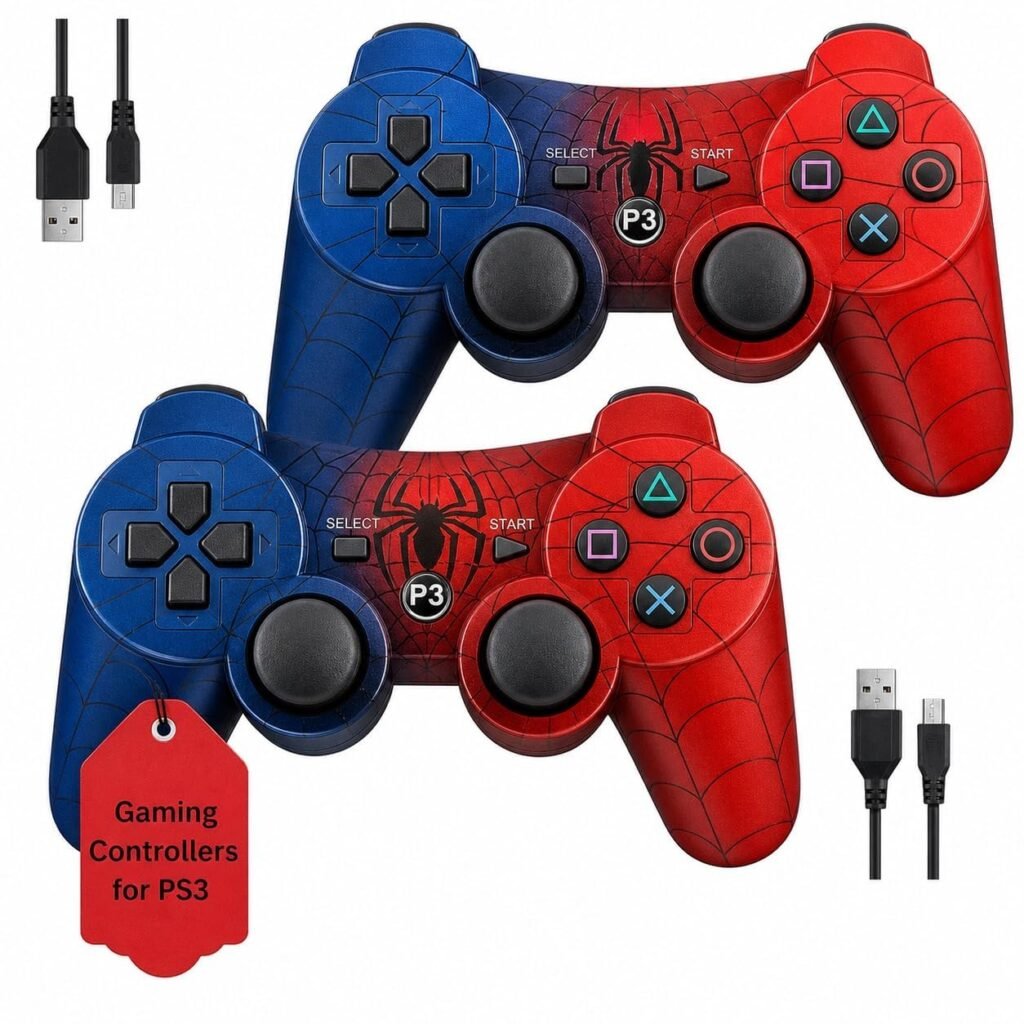 2 Pack PS3 Wireless Controller Spiderman Theme